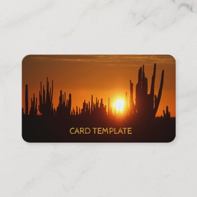 Arizona Saguaro Cactus Sunset Business Card Visitenkarte (Vorderseite)