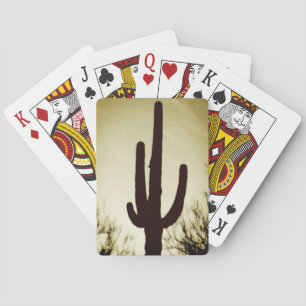 Arizona Saguaro Kaktus Silhouette Fahrrad spielen  Spielkarten