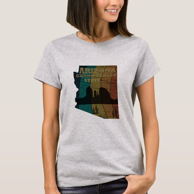 Arizona Sedona Landkarte des Canyon Landschaft Ret T-Shirt (Vorderseite)