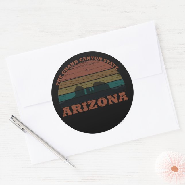 Arizona sedona Landschaft Retro Runder Aufkleber (Umschlag)