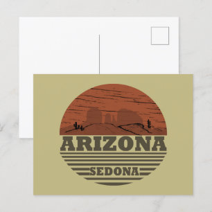 Arizona Sedona Landschaft Vintage AZ Retro Feiertagspostkarte