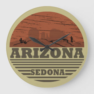 Arizona Sedona Landschaft Vintage az Retro Große Wanduhr