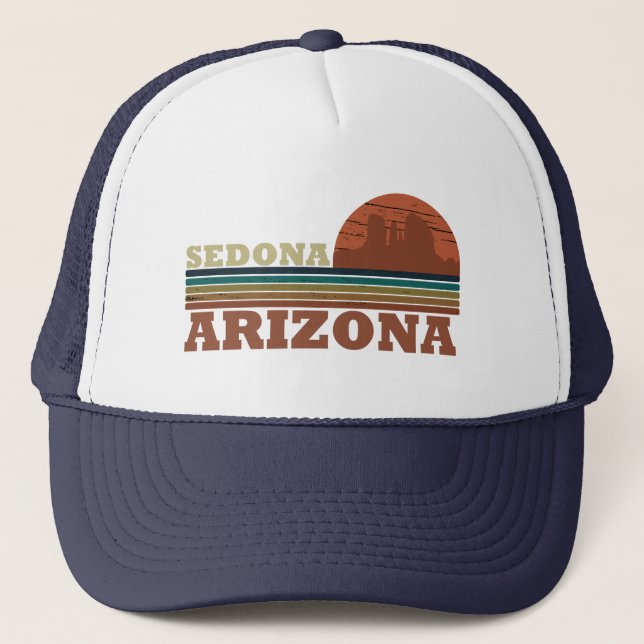 arizona sedona Vintage Sonnenuntergangslandschaft  Truckerkappe (Vorderseite)