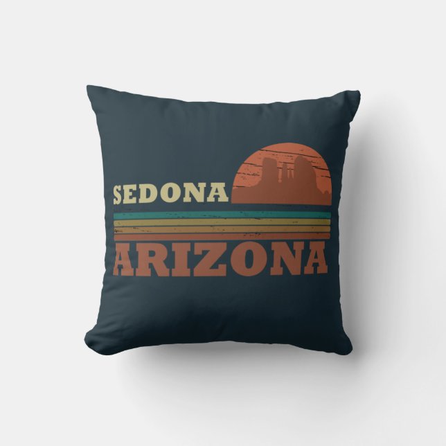 Arizona Sedona Vintager Sonnenuntergang Kissen (Vorderseite)