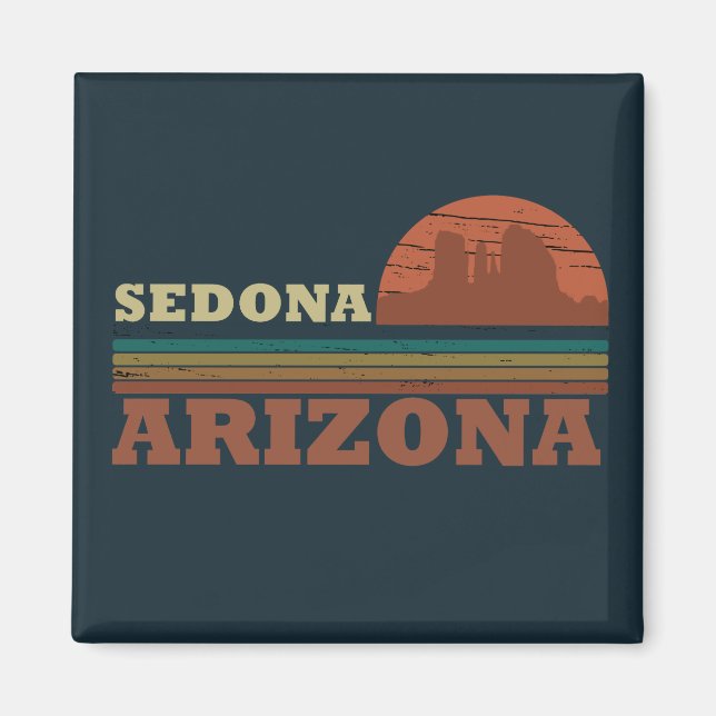Arizona Sedona Vintager Sonnenuntergang Magnet (Vorne)