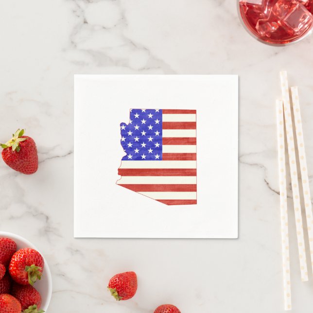 Arizona Shaped American Flag Patriotic Arizonan Serviette (Beispiel)