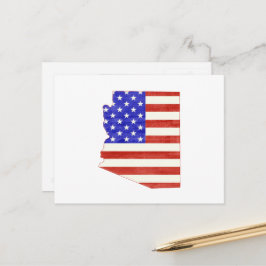 Arizona Shaped Patriotic Arizona American Flag Postkarte