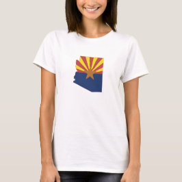 Arizona-Silhouette-Karte Gestapelte Staatsflagge T-Shirt