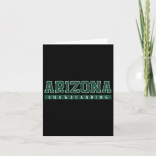 Arizona Snowboarden Grüner Vintager Text Karte