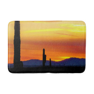 Arizona Sonnenuntergang / Hellorange / Kakteen-Sil Badematte