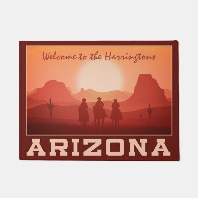 Arizona-Sonnenuntergang-Name-Türmatten Fußmatte (Vorderseite)
