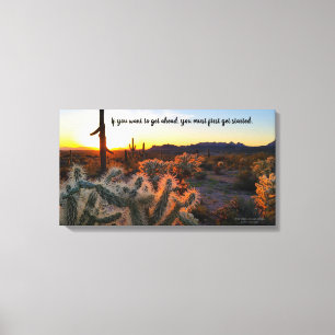 Arizona-Sonnenuntergang Sonoran-Wüstenkaktus mit Z Leinwanddruck