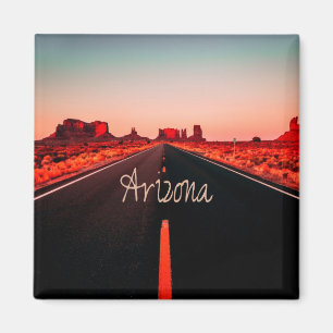 Arizona Sonnenuntergang Wüstenrote Felsen Magnet