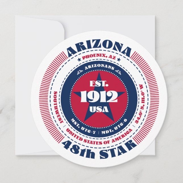 Arizona Staat Circular Typografy Flat Card (Vorderseite)