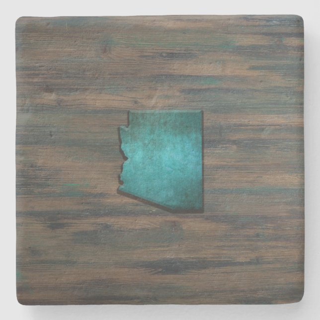 Arizona-Staat Form Aquamarin Steinuntersetzer (Vorderseite)