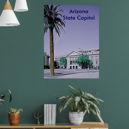 Arizona Staat Hauptstadt Retro mit Touch der Farbe Poster