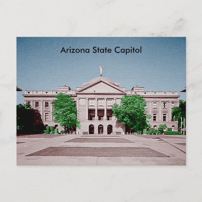 Arizona Staat Hauptstadt Tinted Colorized Postkarte (Vorderseite)
