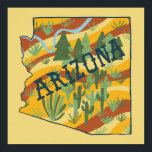 Arizona Staat Illustrierte Karte Poster<br><div class="desc">Dekorieren Sie Ihren Raum mit dieser farbenfrohen Karte von Arizona. Macht ein großartiges Geschenk! Sie können ihn anpassen und auch Text hinzufügen. Karo in meinem Shop für viele weitere Artikel und andere Designs!</div>