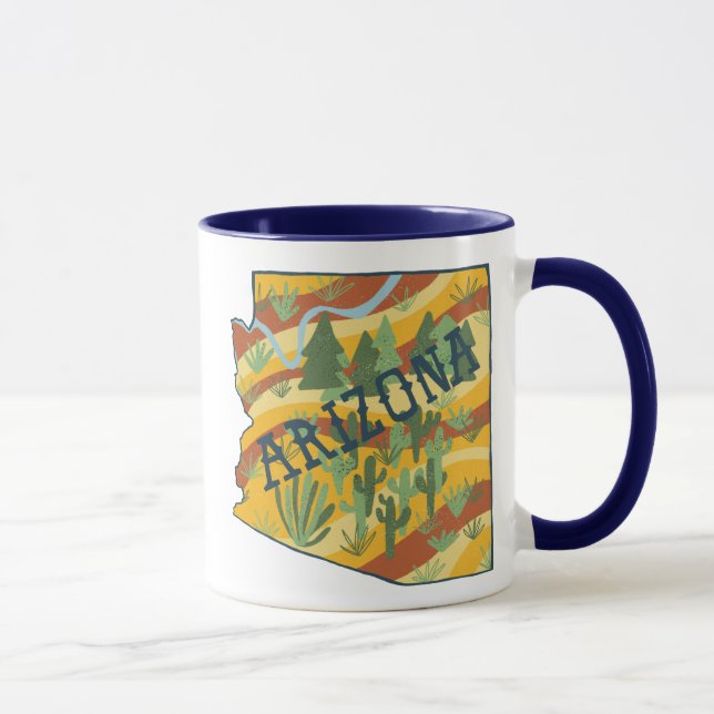 Arizona Staat Karte Beschreibung Tasse (Rechts)