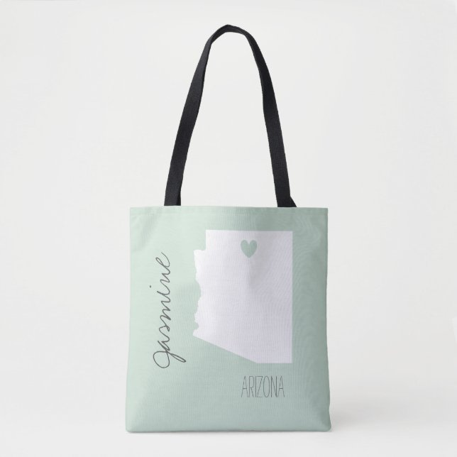 Arizona Staat-Karte mit einem personalisierten Her Tasche (Vorderseite)