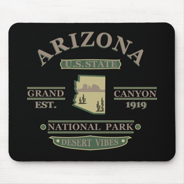 arizona Staat Karte Mousepad (Vorne)