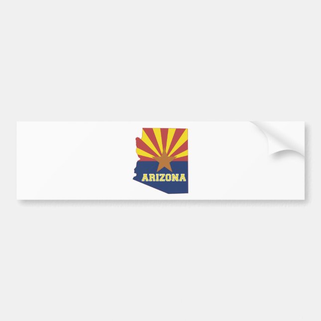 Arizona Staat Karte und Flagge Autoaufkleber (Vorne)