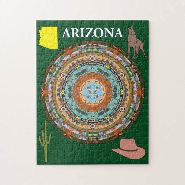 Arizona Staat Mandala Puzzle (Vertikal)