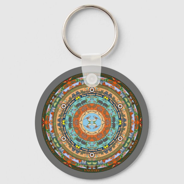 Arizona Staat Mandala Schlüsselanhänger (Vorderseite)