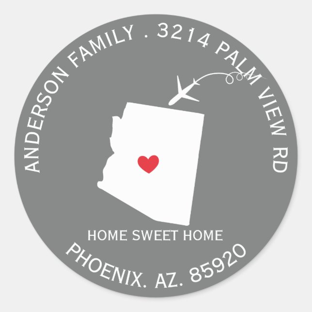 ARIZONA-Staat | Neue Adressenaufkleber Runder Aufkleber (Vorderseite)