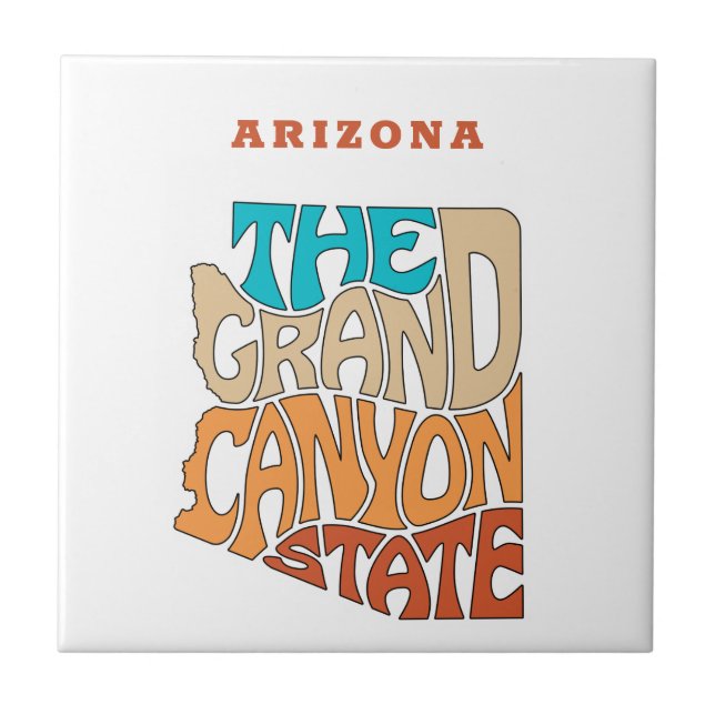Arizona Staat Nickname Word Art und Weise Fliese (Vorderseite)