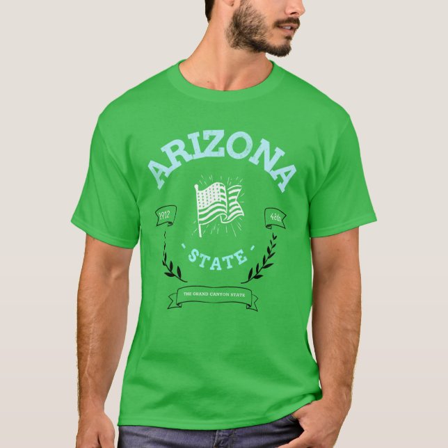 Arizona Staat Patriotisches Abzeichen T-Shirt (Vorderseite)