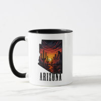 Arizona Staat Tattoo Style Wüste Sonnenuntergang $