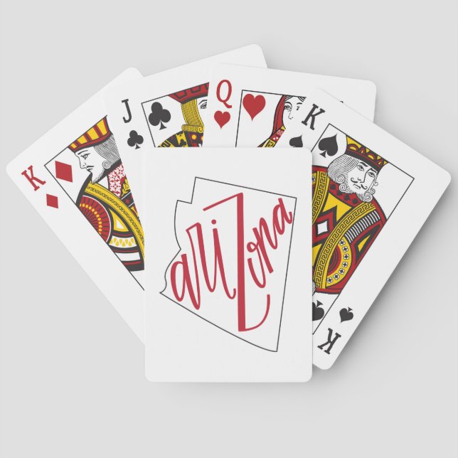 Arizona | Staat Typografy Design Spielkarten (Rückseite)