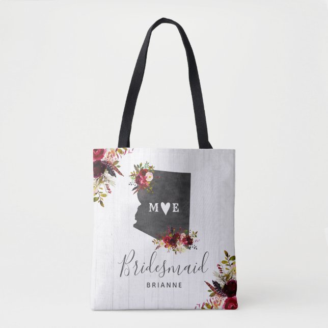 Arizona Staat Zielort Rustikale Hochzeitmonogramm Tasche (Vorderseite)