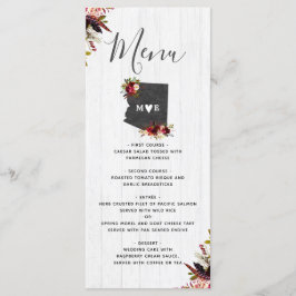 Arizona Staat Zielort Rustikales Hochzeitsmenü Menükarte