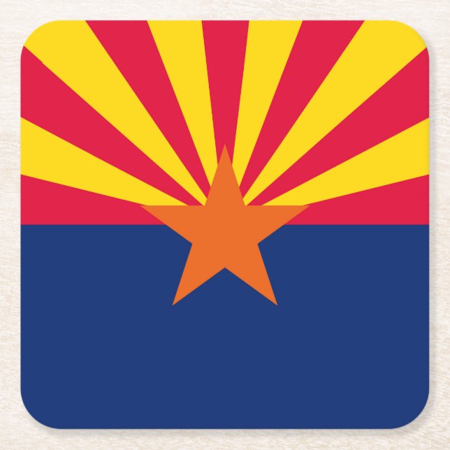 Arizona-Staats-Flaggen-Entwurf Rechteckiger Pappuntersetzer (Vorderseite)