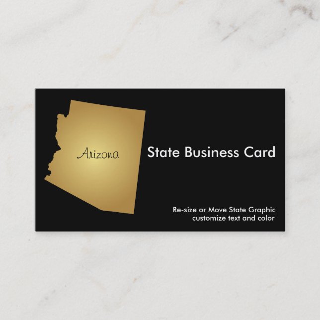 Arizona-Staats-Geschäfts-Karten-metallisches Gold Visitenkarte (Vorderseite)