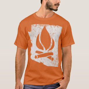 Arizona-Staatskarte Camping-Lagerfeuer Camper Ausr T-Shirt