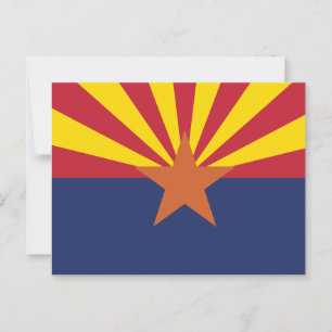 Arizona State Flag Copper Star & Wüste Sun Rays Postkarte
