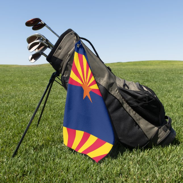 Arizona State Flag Design Your Text on a a a a  Golfhandtuch (Gras)