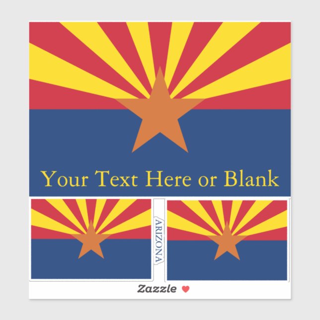 Arizona State Flag Image Personalisieren Text Aufkleber (Blatt)