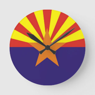 arizona state flag usa clock runde wanduhr