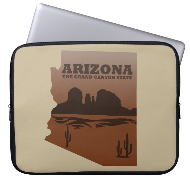 Arizona state map vintage laptopschutzhülle (Vorderseite)