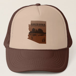 Arizona state map vintage truckerkappe