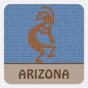 Arizona Südwest Mosaic Musical Kokopelli Quadratischer Aufkleber