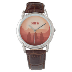 Arizona Sunset benutzerdefinierte Monogramm-Uhren Armbanduhr