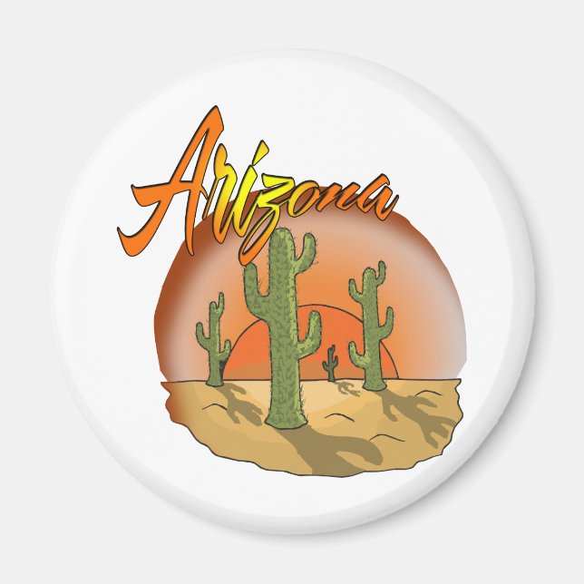 ARIZONA Sunset Cactus Magnet (Vorne)