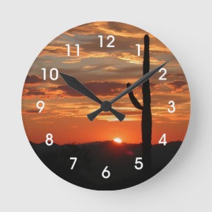 Arizona Sunset Runde Wanduhr