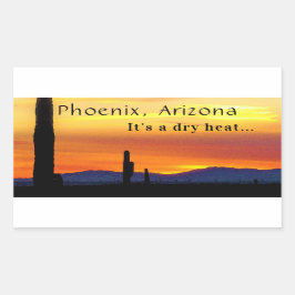 Arizona Sunset Saguaro Cactus is Dry Heat Rechteckiger Aufkleber