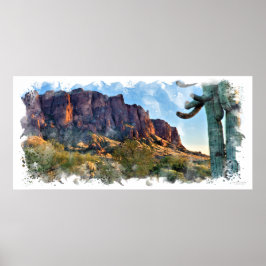 Arizona Superstition Berg Saguaro Cactus Poster
